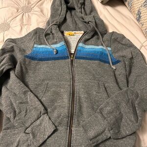 Aviator Nation Charcoal Hoodie with Vibrant Blue Accents
